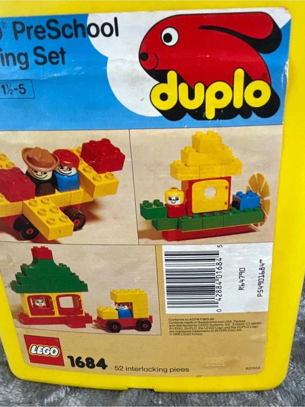 Vintage‎ Lego Duplo Incomplete Bucket Set 1684 Farm Animals Windmill Bucket